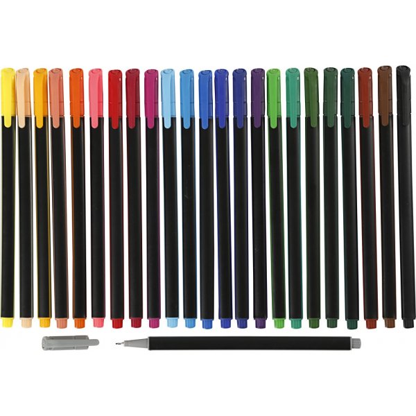 Marqueur Colortime Fineliner - couleurs mlanges - 24 pcs