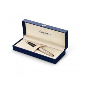 Stylo bille Waterman Carène Deluxe Noir - Garniture Dorée - M Bleu Stylo bille Waterman Carène Deluxe Noir - Garniture Dorée - M Bleu