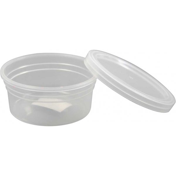 Pot en plastique avec couvercle - 125 ml - 20 pcs