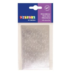 Étoiles argentées 108 pcs 25 mm Étoiles argentées 108 pcs 25 mm