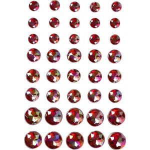 Demi-perles - rouge - 40 pcs Demi-perles - rouge - 40 pcs