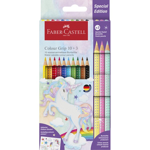 Set de crayons de couleur - Faber-Castell - Redline CP Color Grip - Licorne 10+3