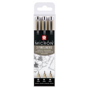 Fineliners Pigma Micron Archival Résistant - 3 stylos (02, 04, 08) Fineliners Pigma Micron Archival Résistant - 3 stylos (02, 04, 08)