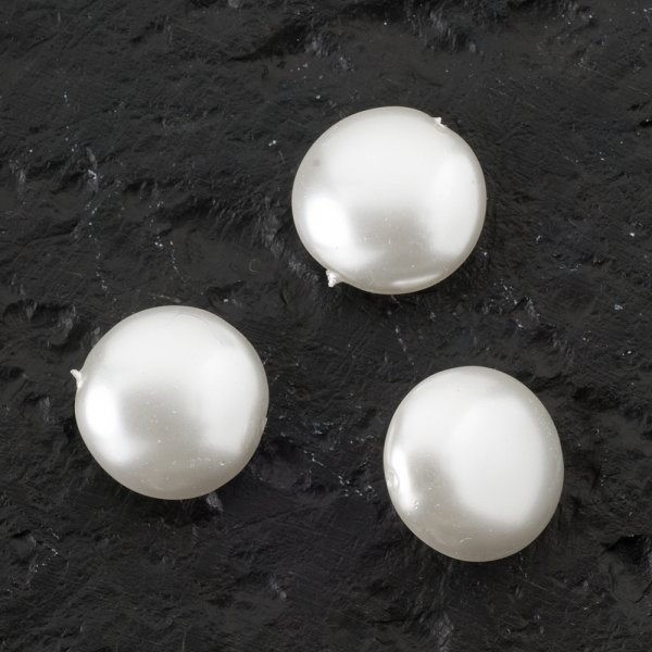 Perles de cire en verre 14 mm Blanc - 6 pcs