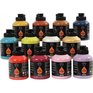 Pigment Art School - couleurs complémentaires - semi-brillant - 12 x 500 ml Pigment Art School - couleurs complémentaires - semi-brillant - 12 x 500 ml