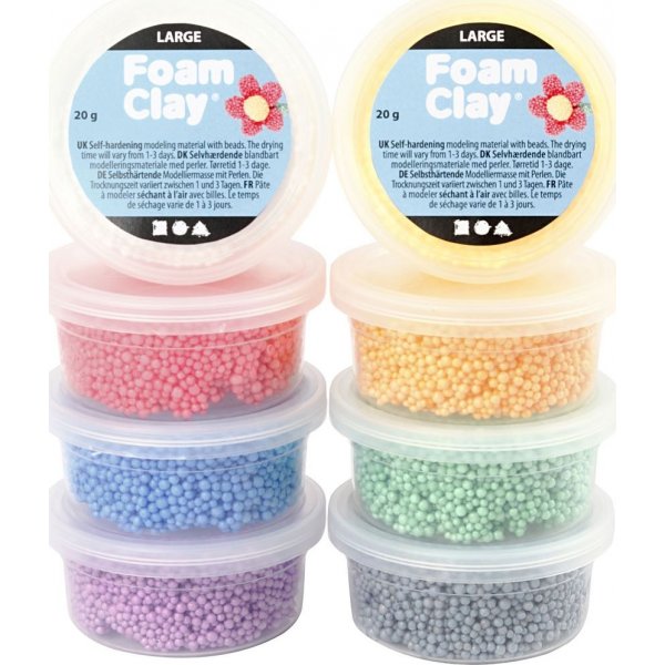Foam Clay Large couleurs mlanges - 8 x 20 g