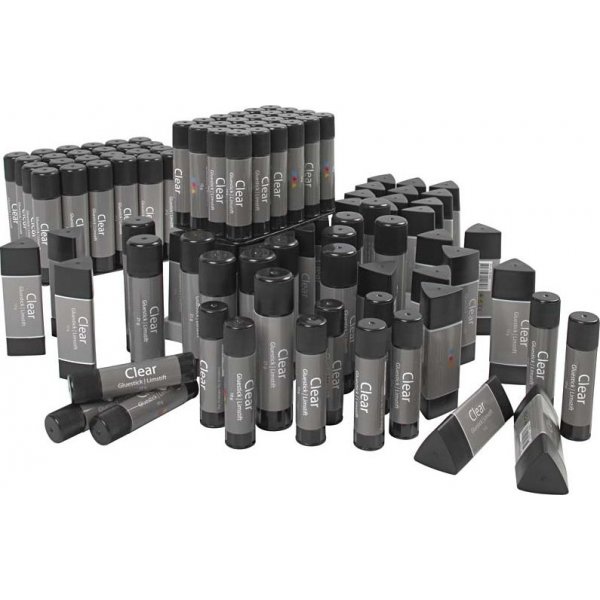 Bâtons de colle transparente - différentes tailles - 96 pcs
