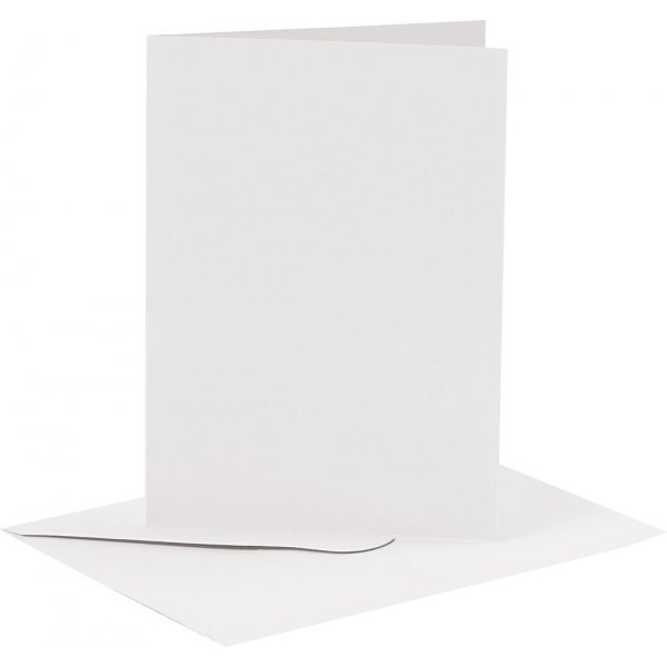 Cartes et enveloppes - blanc - 11,5 x 16,5 cm - 6 sets