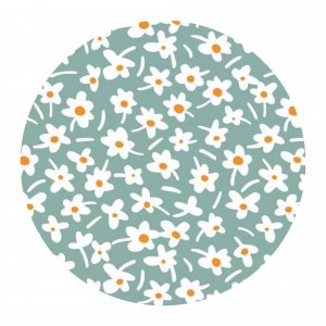 Toile cirée prête à poser Happy days menthe ronde 160 cm Toile cirée prête à poser Happy days menthe ronde 160 cm
