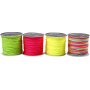 Cordon  nouer - vert fluo - rose fluo - jaune fluo - mix non - 8 x 28 m