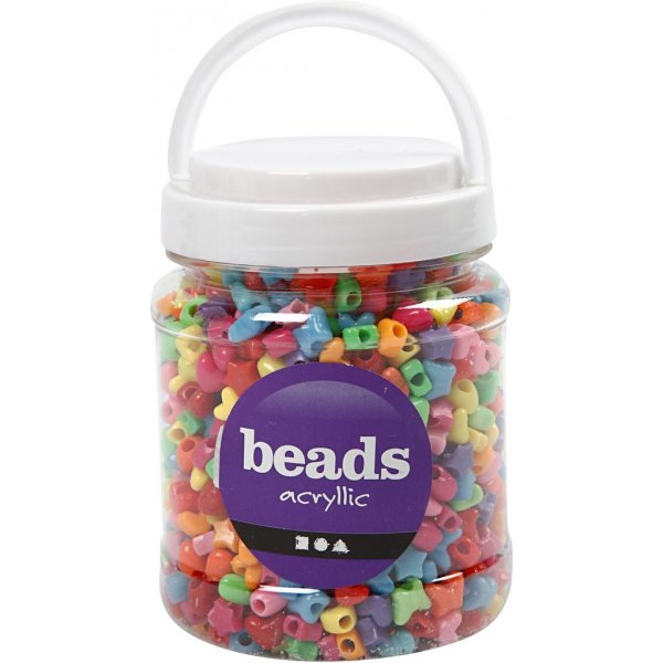 Perles en plastique - couleurs vives - brillantes - 700 ml