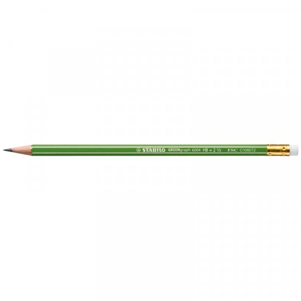 Crayon GreenGraph avec gomme, paquet de 12