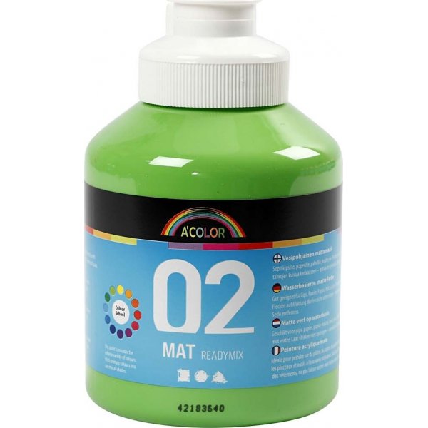 Peinture scolaire - Acrylique - vert clair - mate - 500 ml