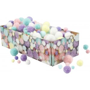 Pompons - couleurs pastel - paillettes - 400 g Pompons - couleurs pastel - paillettes - 400 g