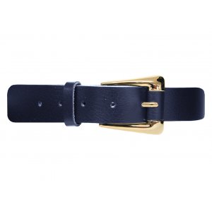Ceinture femme en cuir de vachette - Bleu marine - 85 cm