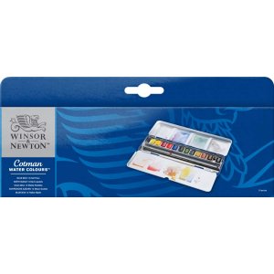 Peinture aquarelle W&N Cotman - Bleu frêne 12 couleurs Peinture aquarelle W&N Cotman - Bleu frêne 12 couleurs