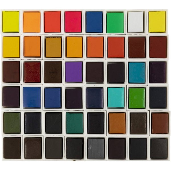 Peintures aquarelle Art Aqua - couleurs standards - 48 pcs