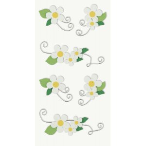 Mélange d'autocollants - Fleurs - blanc Mélange d'autocollants - Fleurs - blanc