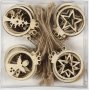 Boules en bois - Thme Nol - 24 pcs