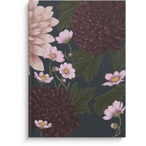 Carnet ligné A5, motif dahlias, « Rêves de jardin ». Carnet ligné A5, motif dahlias, « Rêves de jardin ».