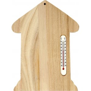 Maison en bois avec thermomètre Maison en bois avec thermomètre