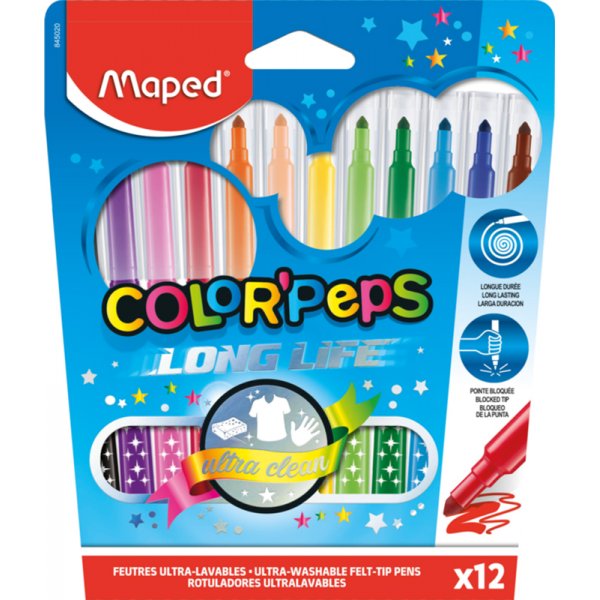 Set de stylos fibre - Maped - Stylos lavables ColorPeps "Long life"