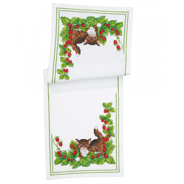 Kit de broderie Runner - Chat parmi les baies