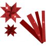Bandes toiles - rouge - paillettes, vernis - 6,5+11,5 cm - 40 bandes