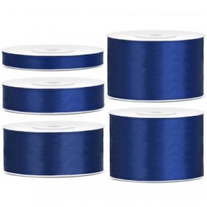 Ruban satin - 25 m - Bleu marine Ruban satin - 25 m - Bleu marine