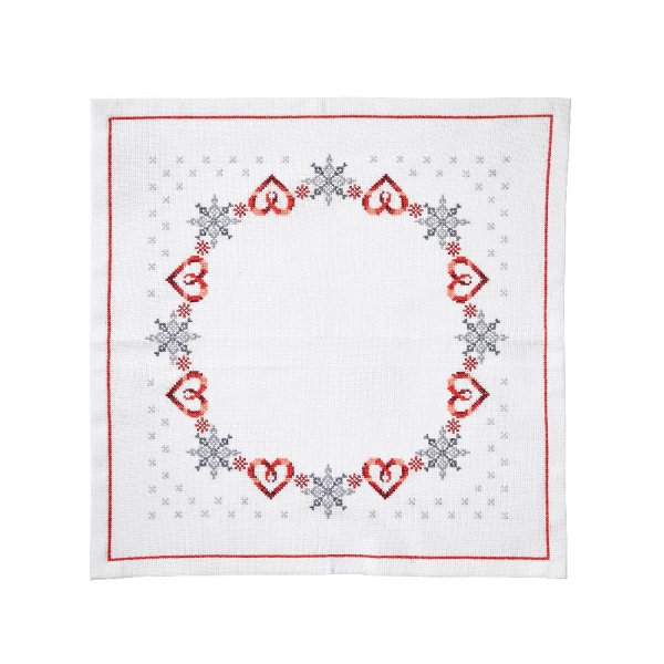 Kit de broderie Toile - Coeurs dans un anneau