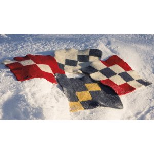 Patron tricot - Coussin de siège feutré avec carrés dominos Patron tricot - Coussin de siège feutré avec carrés dominos