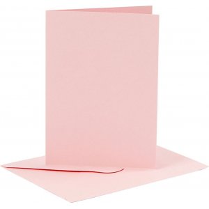 Cartes et enveloppes - rose - 11,5 x 16,5 cm - 6 sets Cartes et enveloppes - rose - 11,5 x 16,5 cm - 6 sets