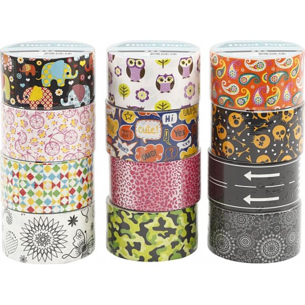 Ruban adhsif - motif - couleurs mlanges - 12 x 5 m