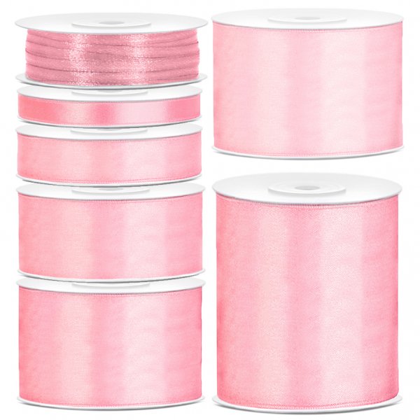 Ruban satin - 25 m - Rose clair Ruban satin - 25 m - Rose clair