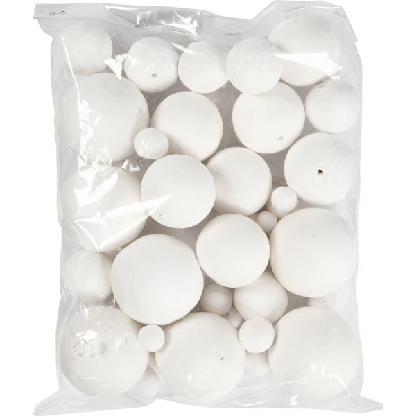 Boules de flirt - blanches - diffrentes tailles - 42 pcs