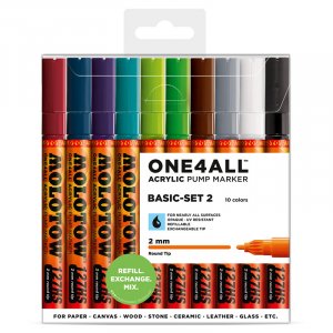 Marqueurs acryliques One4All 2mm 10 stylos - Basic II Marqueurs acryliques One4All 2mm 10 stylos - Basic II