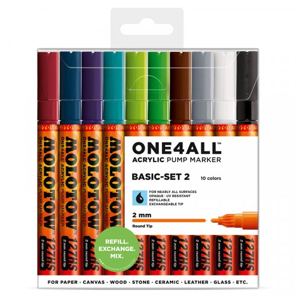 Marqueurs acryliques One4All 2mm 10 stylos - Basic II