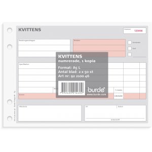 Reçu - A5L avec 1 exemplaire numéroté Reçu - A5L avec 1 exemplaire numéroté