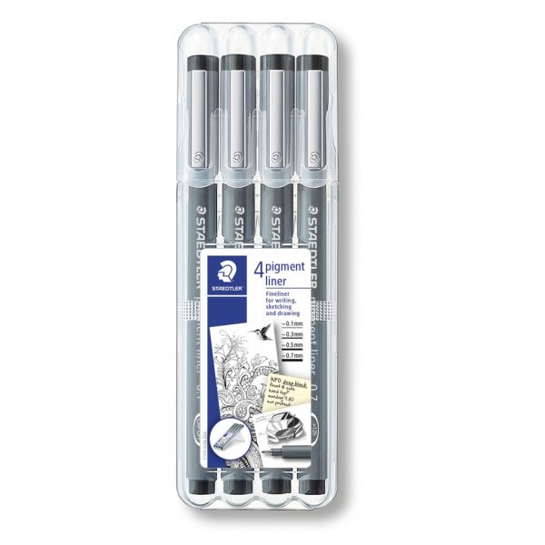 Pigmentliner Noir - 4 stylos
