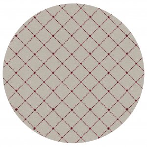 Toile cirée ronde lin/carreaux rouges Toile cirée ronde lin/carreaux rouges