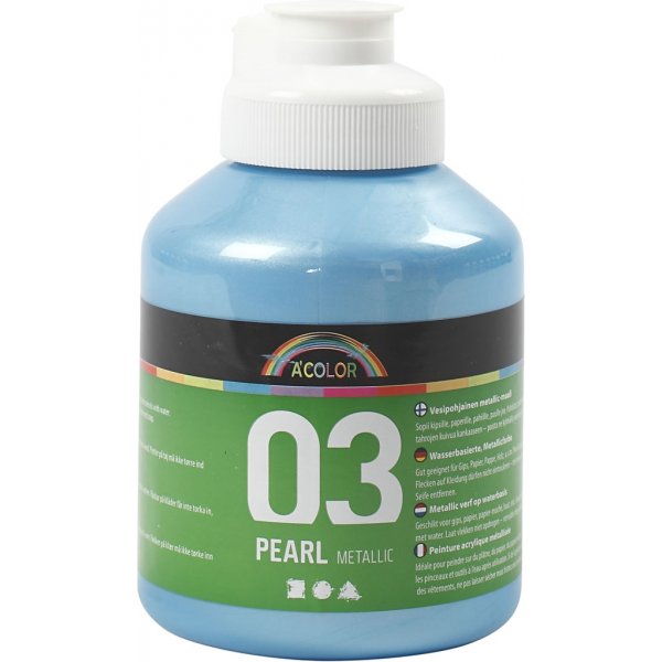 Peinture scolaire Acrylique - Mtallis - bleu clair - mtallis - 500 ml