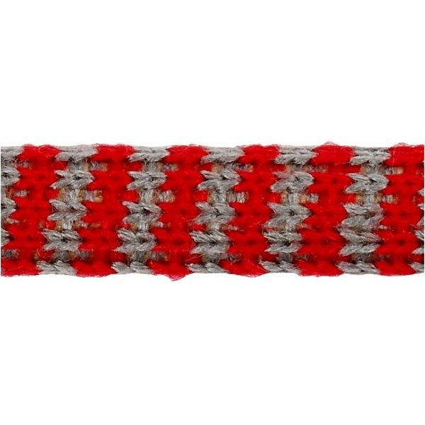 Tissu tricot tubulaire - L10 mm - Nol rouge/gris - 10 m