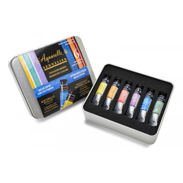 Coffret aquarelle - Sennelier - Artist L´Aquarelle irisée - 6x10 ml - Boîte métal