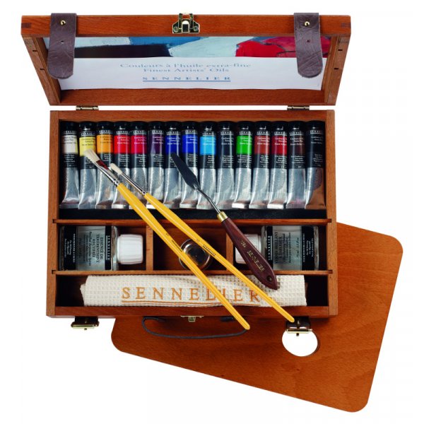 Coffret Peinture à l\\\'Huile Sennelier Artiste Coffret Bois - 15 Tubes