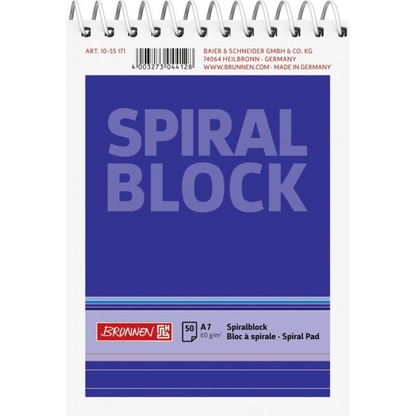 Cahier  spirale - A7 (50 pages)