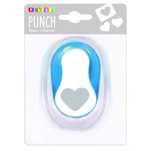 Punch coeur 2,5 cm - Bleu/blanc Punch coeur 2,5 cm - Bleu/blanc
