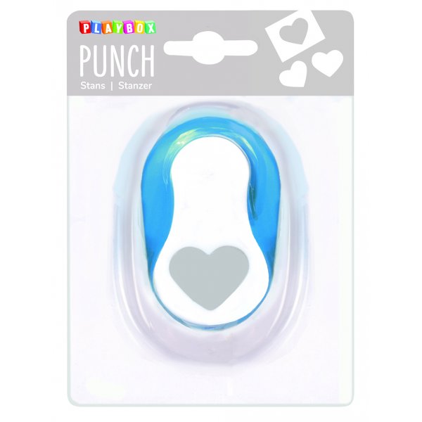 Punch coeur 2,5 cm - Bleu/blanc Punch coeur 2,5 cm - Bleu/blanc
