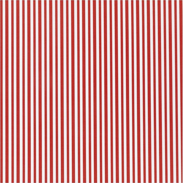 Papier cadeau - rouge/blanc - Rayures - 5 m