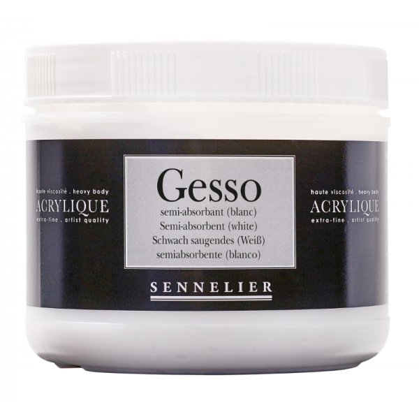 Mdium Acrylique Sennelier 500 ml - Gesso Semi-Absorbant (Blanc)