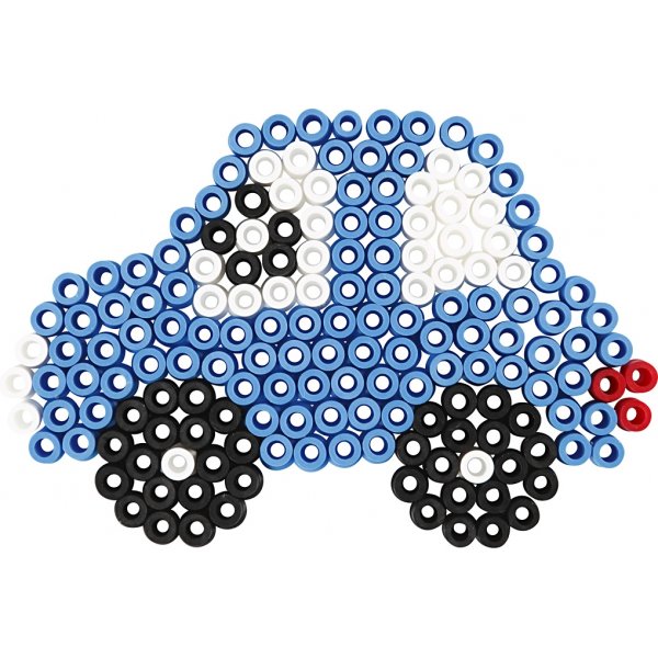Assiettes perles - transparentes - ours en peluche - voiture - renne - canard et lapin - JUMBO - 5 pcs